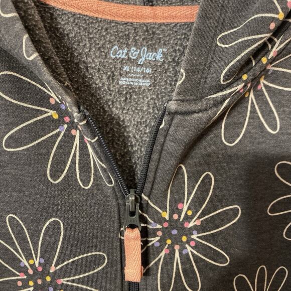 Cat and Jack Girls 14 Zip Hoodies Lot of 4 Galaxy, Butterflies, Hearts, Flowers - Picture 15 of 16